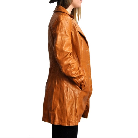 70s leather coat S-M - Picture 5 of 7